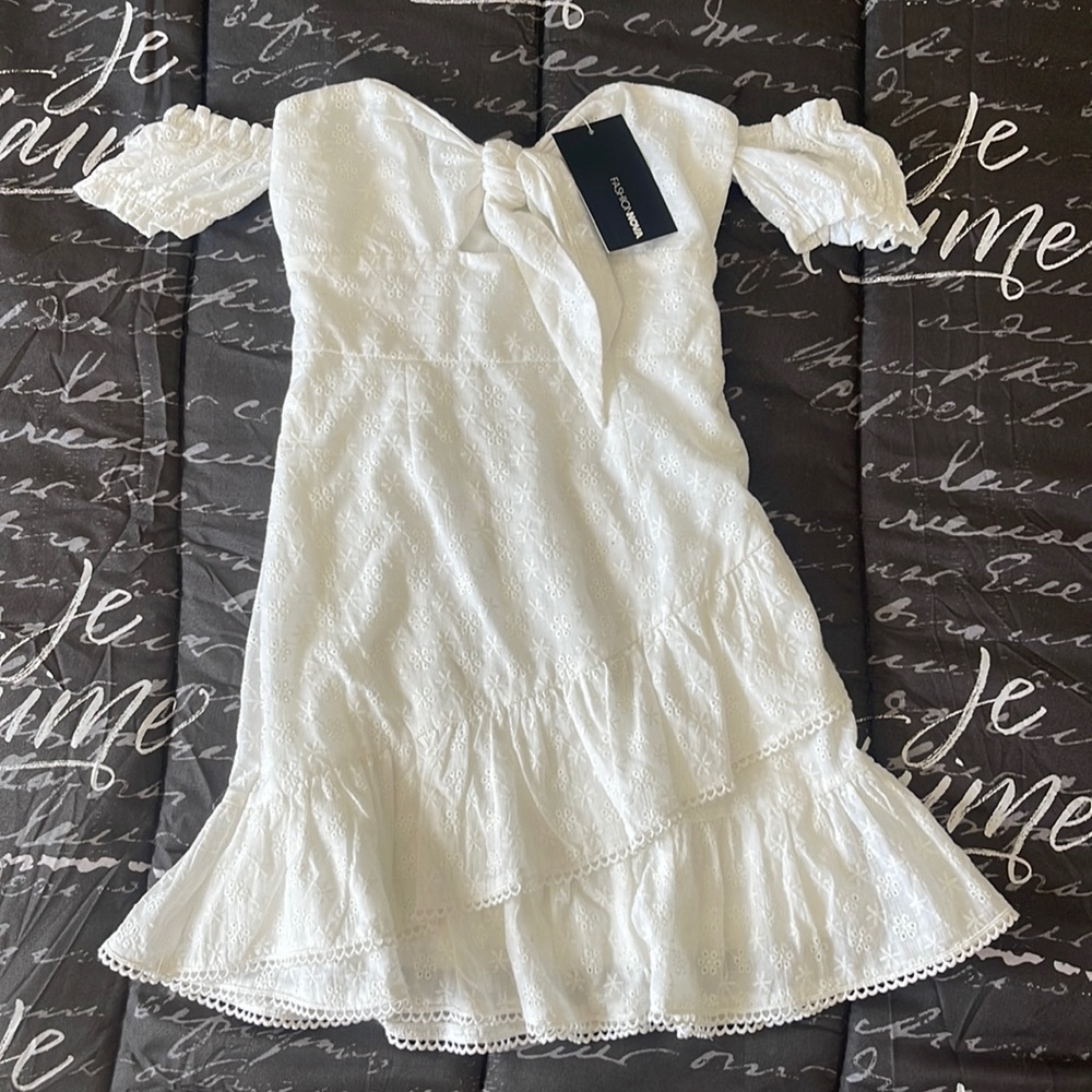 Eyelet Mini Dress